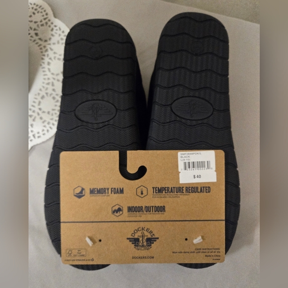 Dockers Men's Moccasin Slippers Size Large 9/10 Black - Picture 3 of 3